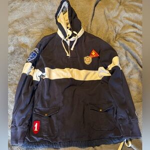 Polo by Ralph Lauren Dark Blue Hooded Jacket with Patches